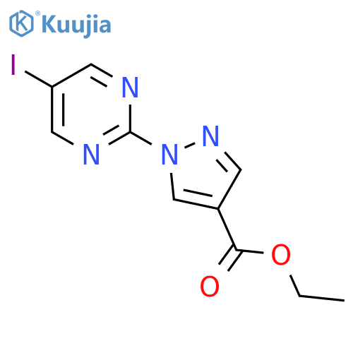 ethyl 1-(5-iodopyrimidin-2-yl)-1H-pyrazole-4-carboxylate structure