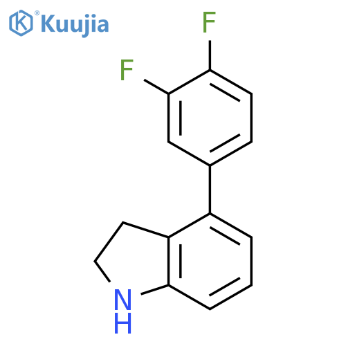 1H-Indole, 4-(3,4-difluorophenyl)-2,3-dihydro- structure