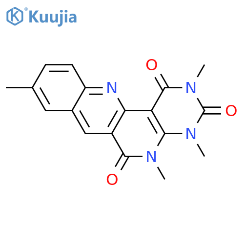 2,4,5,9-tetramethylbenzo[b]pyrimido[4,5-h][1,6]naphthyridine-1,3,6(2H,4H,5H)-trione structure