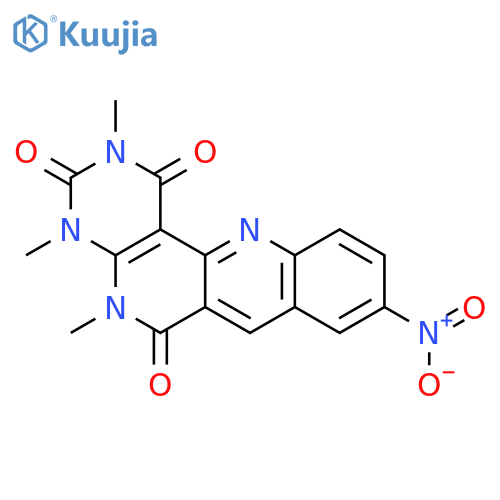 2,4,5-trimethyl-9-nitrobenzo[b]pyrimido[4,5-h][1,6]naphthyridine-1,3,6(2H,4H,5H)-trione structure