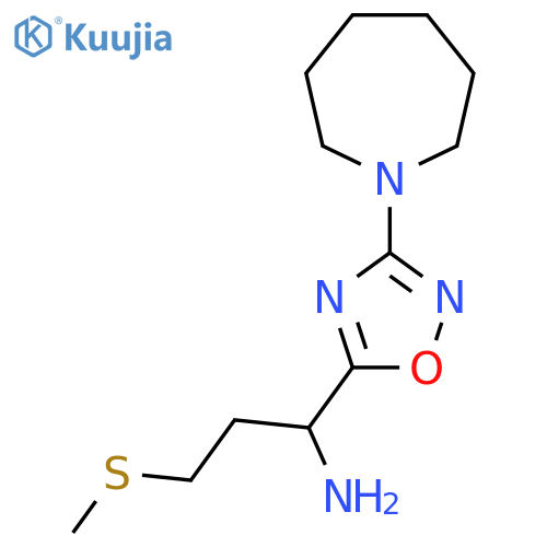 1-3-(azepan-1-yl)-1,2,4-oxadiazol-5-yl-3-(methylsulfanyl)propan-1-amine structure