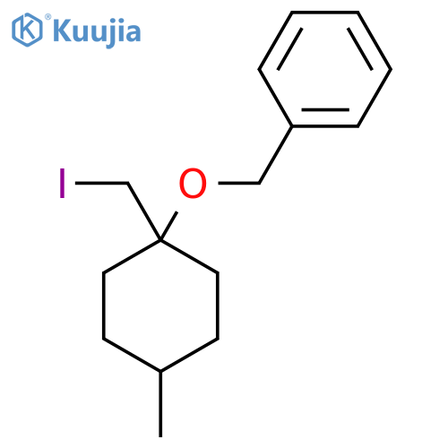 ({1-(iodomethyl)-4-methylcyclohexyloxy}methyl)benzene structure