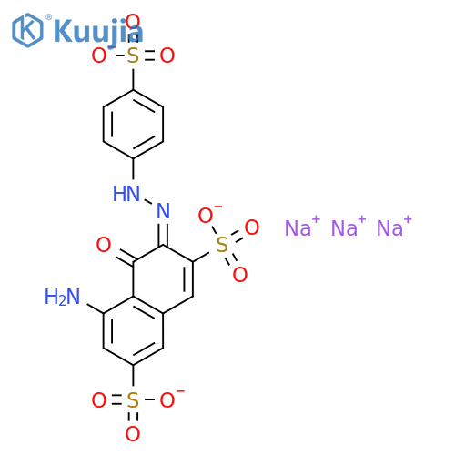 2,7-Naphthalenedisulfonicacid, 5-amino-4-hydroxy-3-[2-(4-sulfophenyl)diazenyl]-, sodium salt (1:3) structure