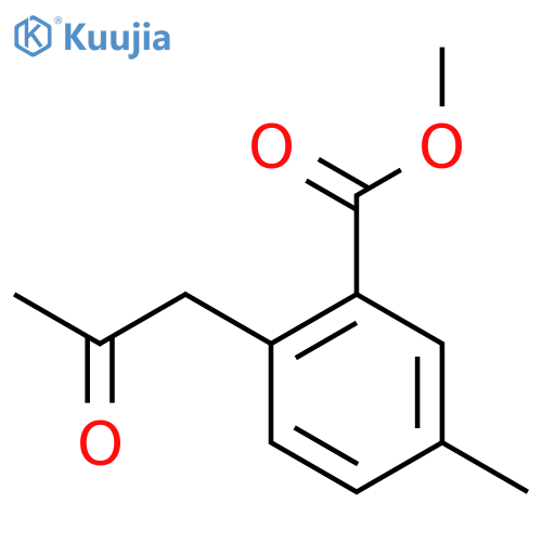 Methyl 5-methyl-2-(2-oxopropyl)benzoate structure