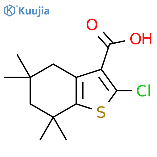 2-chloro-5,5,7,7-tetramethyl-4,5,6,7-tetrahydro-1-benzothiophene-3-carboxylic acid structure