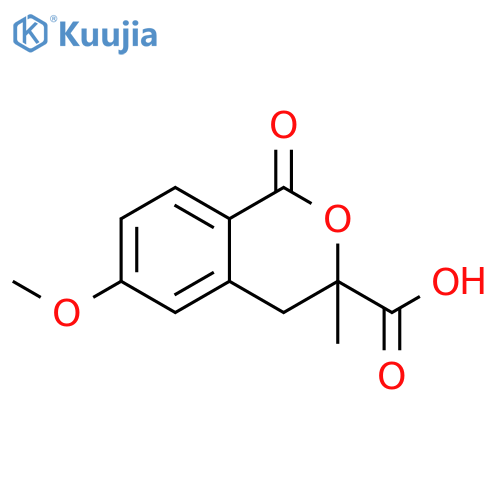 1H-2-Benzopyran-3-carboxylic acid, 3,4-dihydro-6-methoxy-3-methyl-1-oxo- structure