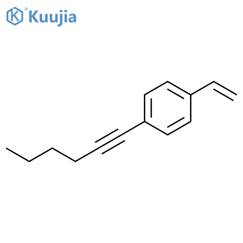 Benzene, 1-ethenyl-4-(1-hexynyl)- structure
