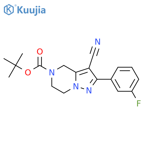 tert-Butyl 3-cyano-2-(3-fluorophenyl)-6,7-dihydropyrazolo[1,5-a]pyrazine-5(4H)-carboxylate structure