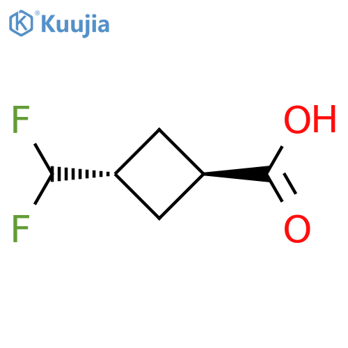 trans-3-(difluoromethyl)cyclobutanecarboxylic acid structure