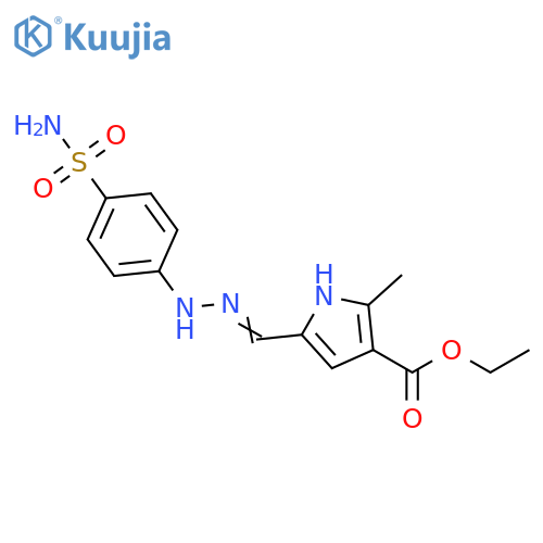 1H-Pyrrole-3-carboxylic acid, 5-[[2-[4-(aminosulfonyl)phenyl]hydrazinylidene]methyl]-2-methyl-, ethyl ester structure