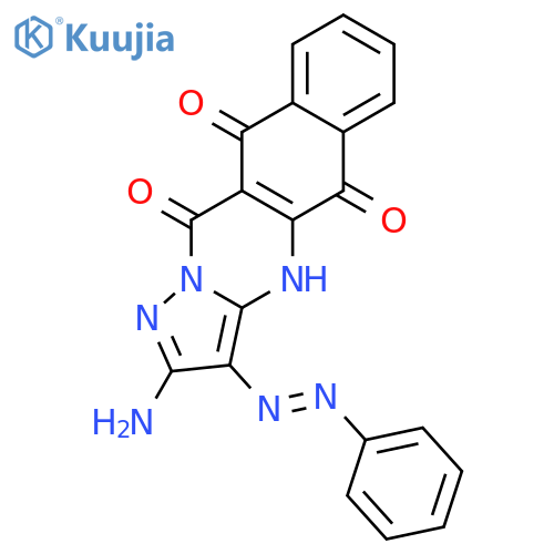 Benzo[g]pyrazolo[5,1-b]quinazoline-5,10,11(4H)-trione,2-amino-3-(2-phenyldiazenyl)- structure