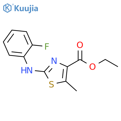 2-(2-Fluorophenylamino)-5-methylthiazole-4-carboxylic acid ethyl ester structure