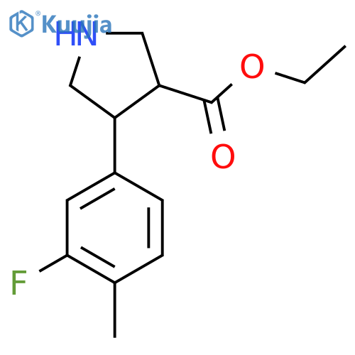 ethyl 4-(3-fluoro-4-methylphenyl)pyrrolidine-3-carboxylate structure