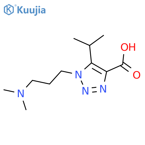 1-3-(dimethylamino)propyl-5-(propan-2-yl)-1H-1,2,3-triazole-4-carboxylic acid structure