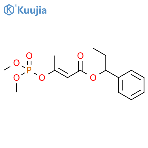 1-phenylpropyl (2Z)-3-[(dimethoxyphosphoryl)oxy]but-2-enoate structure