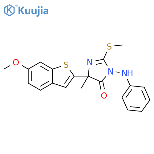 4H-Imidazol-4-one,3,5-dihydro-5-(6-methoxybenzo[b]thien-2-yl)-5-methyl-2-(methylthio)-3-(phenylamino)- structure