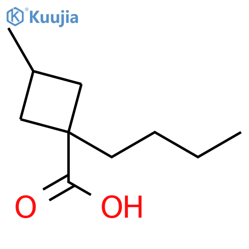 1-butyl-3-methylcyclobutane-1-carboxylic acid structure
