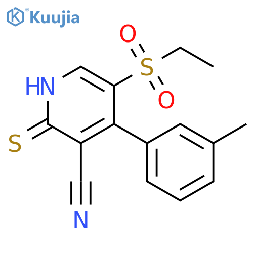 5-Ethanesulfonyl-2-thioxo-4-m-tolyl-1,2-dihydro-pyridine-3-carbonitrile structure