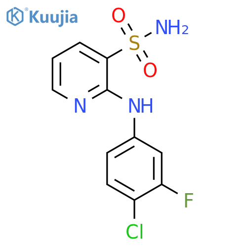 2-(4-Chloro-3-fluoro-phenylamino)-pyridine-3-sulfonic acid amide structure