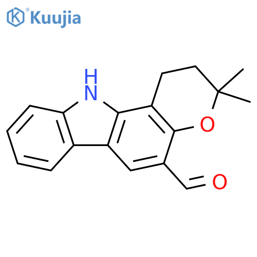 Pyrano[3,2-a]carbazole-5-carboxaldehyde,1,2,3,11-tetrahydro-3,3-dimethyl- structure