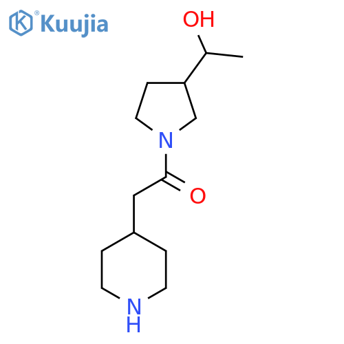 1-[3-(1-hydroxyethyl)pyrrolidin-1-yl]-2-(piperidin-4-yl)ethan-1-one structure
