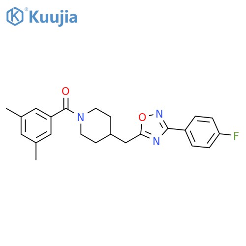 1-(3,5-dimethylbenzoyl)-4-{[3-(4-fluorophenyl)-1,2,4-oxadiazol-5-yl]methyl}piperidine structure