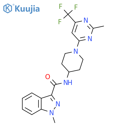 1-methyl-N-{1-[2-methyl-6-(trifluoromethyl)pyrimidin-4-yl]piperidin-4-yl}-1H-indazole-3-carboxamide structure
