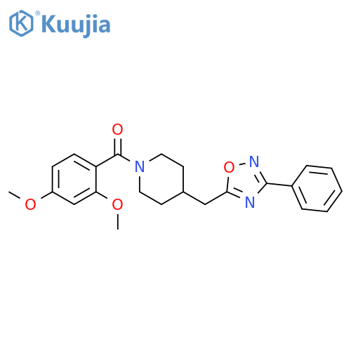 1-(2,4-dimethoxybenzoyl)-4-[(3-phenyl-1,2,4-oxadiazol-5-yl)methyl]piperidine structure