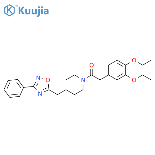 2-(3,4-diethoxyphenyl)-1-{4-[(3-phenyl-1,2,4-oxadiazol-5-yl)methyl]piperidin-1-yl}ethan-1-one structure