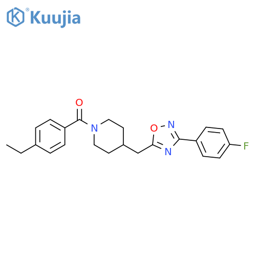 1-(4-ethylbenzoyl)-4-{[3-(4-fluorophenyl)-1,2,4-oxadiazol-5-yl]methyl}piperidine structure
