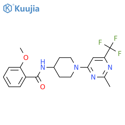 2-methoxy-N-{1-[2-methyl-6-(trifluoromethyl)pyrimidin-4-yl]piperidin-4-yl}benzamide structure