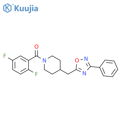 1-(2,5-difluorobenzoyl)-4-[(3-phenyl-1,2,4-oxadiazol-5-yl)methyl]piperidine structure