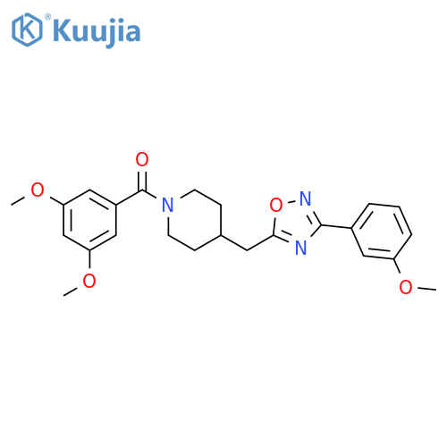 1-(3,5-dimethoxybenzoyl)-4-{[3-(3-methoxyphenyl)-1,2,4-oxadiazol-5-yl]methyl}piperidine structure
