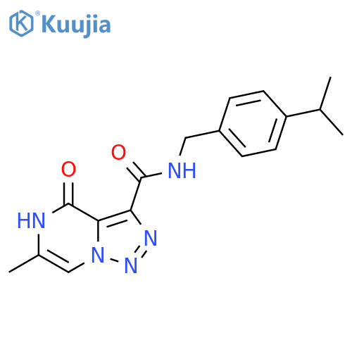 N-(4-isopropylbenzyl)-6-methyl-4-oxo-4,5-dihydro[1,2,3]triazolo[1,5-a]pyrazine-3-carboxamide structure