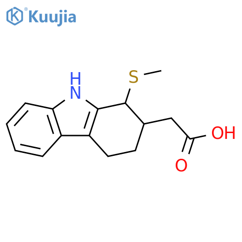 1H-Carbazole-2-acetic acid, 2,3,4,9-tetrahydro-1-(methylthio)- structure