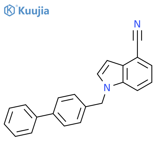 1H-Indole-4-carbonitrile, 1-([1,1'-biphenyl]-4-ylmethyl)- structure