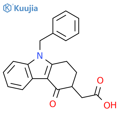 1H-Carbazole-3-acetic acid, 2,3,4,9-tetrahydro-4-oxo-9-(phenylmethyl)- structure
