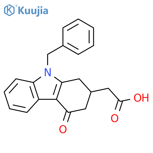 1H-Carbazole-2-acetic acid, 2,3,4,9-tetrahydro-4-oxo-9-(phenylmethyl)- structure