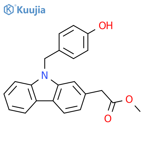9H-Carbazole-2-acetic acid, 9-[(4-hydroxyphenyl)methyl]-, methyl ester structure