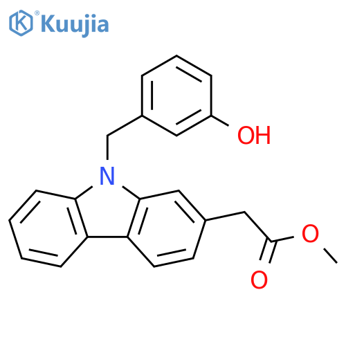 9H-Carbazole-2-acetic acid, 9-[(3-hydroxyphenyl)methyl]-, methyl ester structure