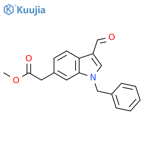 1H-Indole-6-acetic acid, 3-formyl-1-(phenylmethyl)-, methyl ester structure