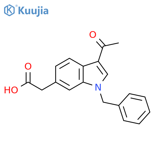 1H-Indole-6-acetic acid, 3-acetyl-1-(phenylmethyl)- structure