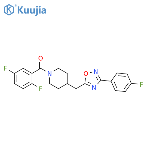 1-(2,5-difluorobenzoyl)-4-{[3-(4-fluorophenyl)-1,2,4-oxadiazol-5-yl]methyl}piperidine structure