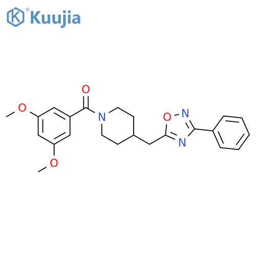 1-(3,5-dimethoxybenzoyl)-4-[(3-phenyl-1,2,4-oxadiazol-5-yl)methyl]piperidine structure