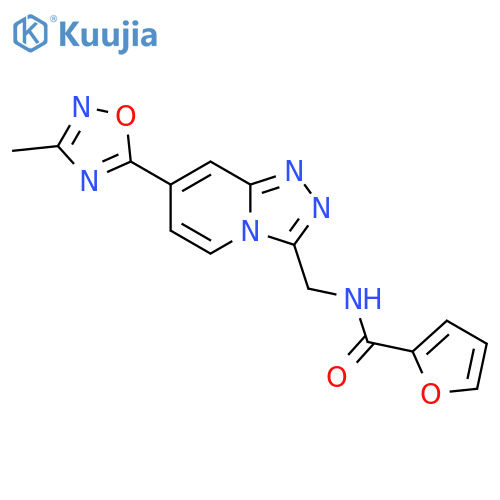 N-{[7-(3-methyl-1,2,4-oxadiazol-5-yl)-[1,2,4]triazolo[4,3-a]pyridin-3-yl]methyl}furan-2-carboxamide structure