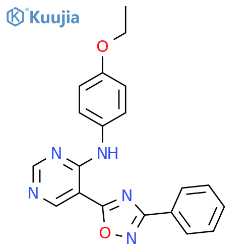 N-(4-ethoxyphenyl)-5-(3-phenyl-1,2,4-oxadiazol-5-yl)pyrimidin-4-amine structure