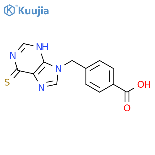 4-[(6-thioxo-3,6-dihydro-9H-purin-9-yl)methyl]benzoic acid structure