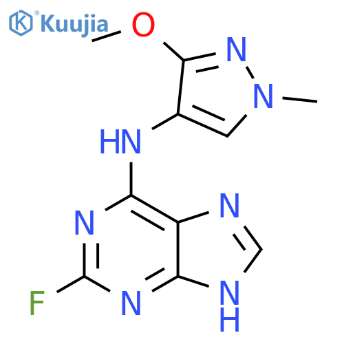 9H-Purin-6-amine, 2-fluoro-N-(3-methoxy-1-methyl-1H-pyrazol-4-yl)- structure