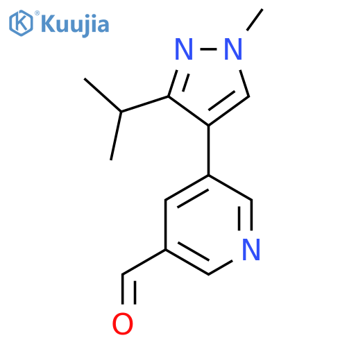5-[1-methyl-3-(propan-2-yl)-1H-pyrazol-4-yl]pyridine-3-carbaldehyde structure