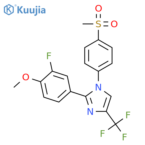 1H-IMIDAZOLE, 2-(3-FLUORO-4-METHOXYPHENYL)-1-[4-(METHYLSULFONYL)PHENYL]-4-(TRIFLUOROMETHYL)- structure